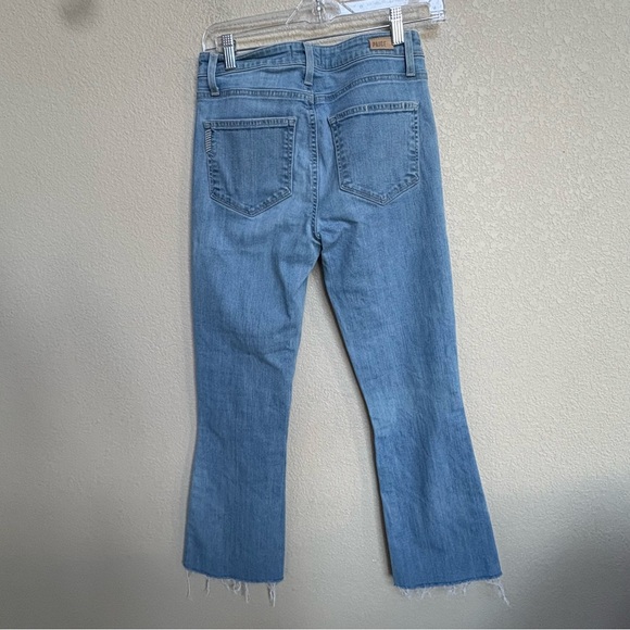 PAIGE Rory Crop Flare Jeans Raw Hem Frayed Ankle Signa Wash 26 - Picture 4 of 9